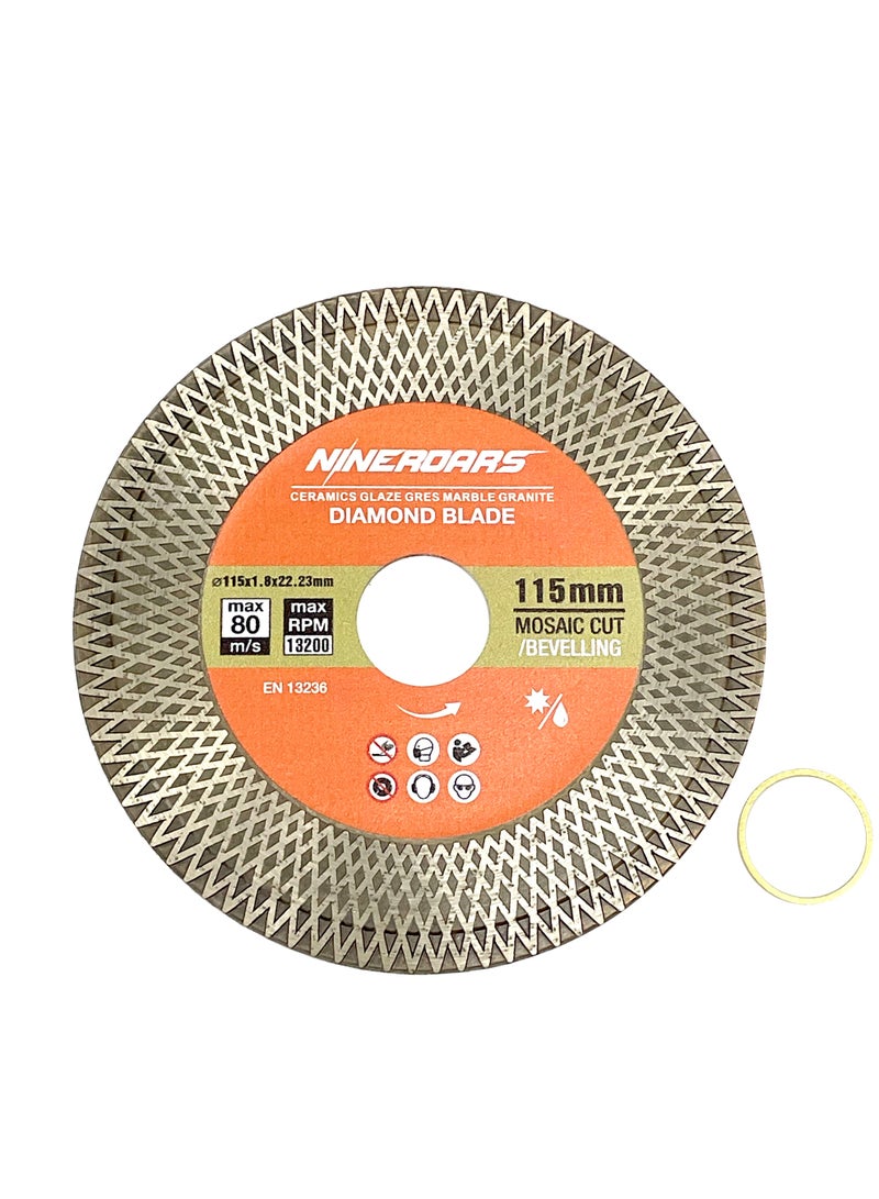 NINEROARS Diamond Saw Blades, 4 1/2 Inch/115mm Cut-Off Wheel X Mesh Double-Sided for Ceramic Tile, Porcelain Tile, Marble, Artificial Stone - Image 1