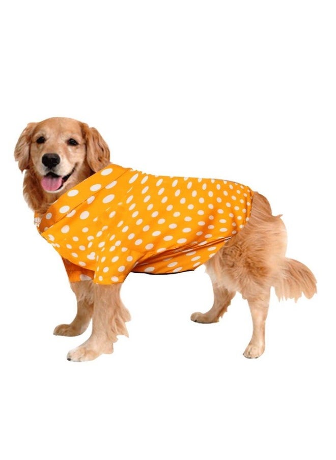 Sage Square Funky Soft Material Dog Shirt | Cool/Funky Print Pet | Soft Light Weight | Comfortable & Breathable Dog Clothing | Trendy Vest Outfit (Medium - 18 Inch) (Polka Orange)  - Image 1