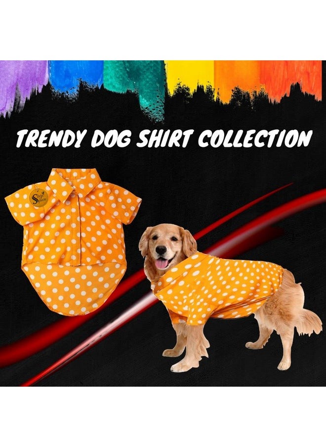 Sage Square Funky Soft Material Dog Shirt | Cool/Funky Print Pet | Soft Light Weight | Comfortable & Breathable Dog Clothing | Trendy Vest Outfit (Medium - 18 Inch) (Polka Orange)  - Image 2