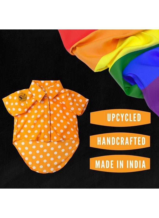 Sage Square Funky Soft Material Dog Shirt | Cool/Funky Print Pet | Soft Light Weight | Comfortable & Breathable Dog Clothing | Trendy Vest Outfit (Medium - 18 Inch) (Polka Orange)  - Image 4