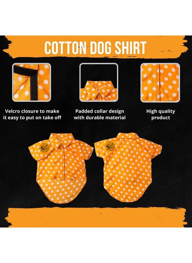 Sage Square Funky Soft Material Dog Shirt | Cool/Funky Print Pet | Soft Light Weight | Comfortable & Breathable Dog Clothing | Trendy Vest Outfit (Medium - 18 Inch) (Polka Orange)  - Image 5