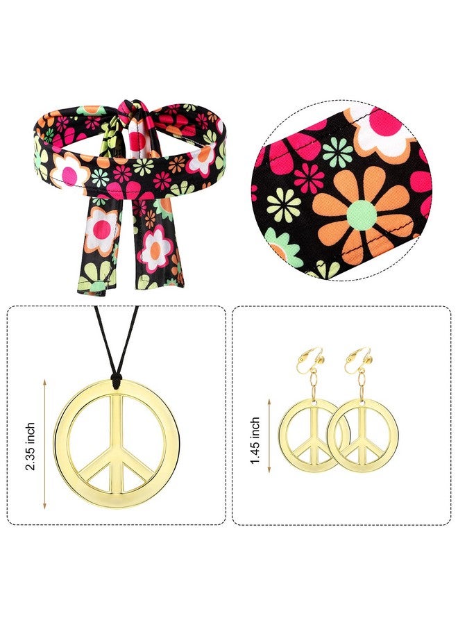 SATINIOR 70s 60s Hippie Costume Set 70s Outfits Accessories for Carnival Party Halloween Women Disco Dress(Adult Size (Medium)) - Image 2