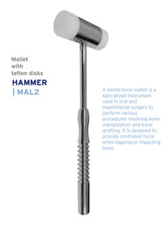 Dental Instrument Hammer 19,0cm Mallet with teflon disks
