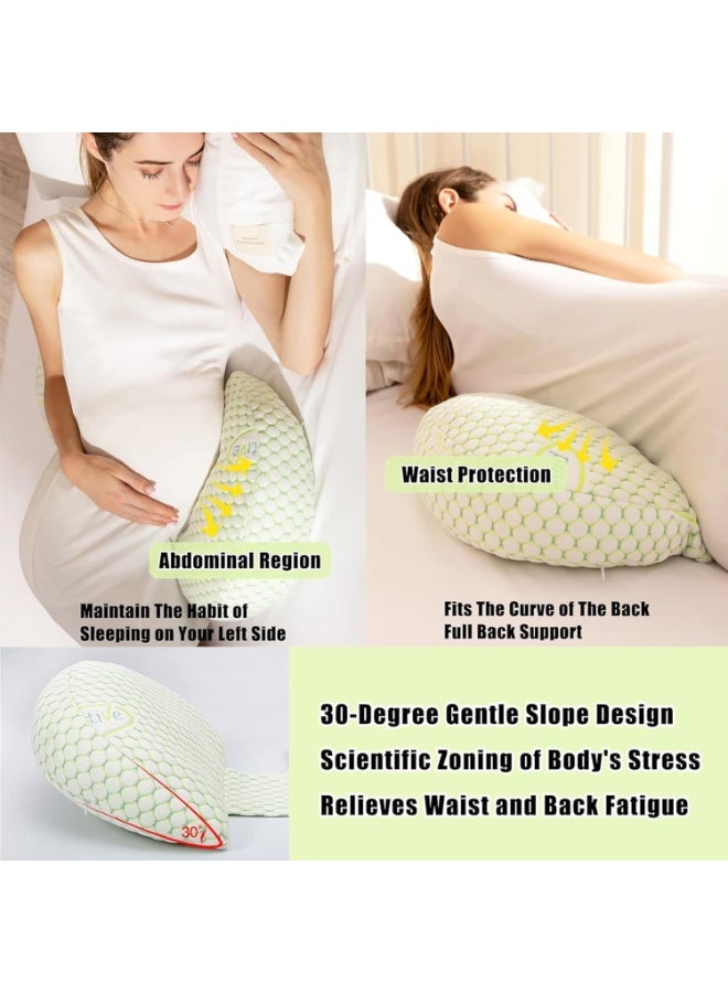 VTERLY Pregnancy Pillow, Maternity Pillow for Pregnant Women Sleeping, Adjustable Body Pillow for Pregnant Women, Pregnancy Wedge Pillows Support for Back, Legs, Belly, HIPS - Green - Image 5