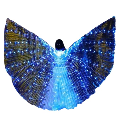Kaskamo LED Belly Dance Costume - Sparkle and Shine Light Up LED IsIs Wings for Women Adults- Stunning Carnival Rave Attire for Christmas Halloween Party (Blue) - Image 1