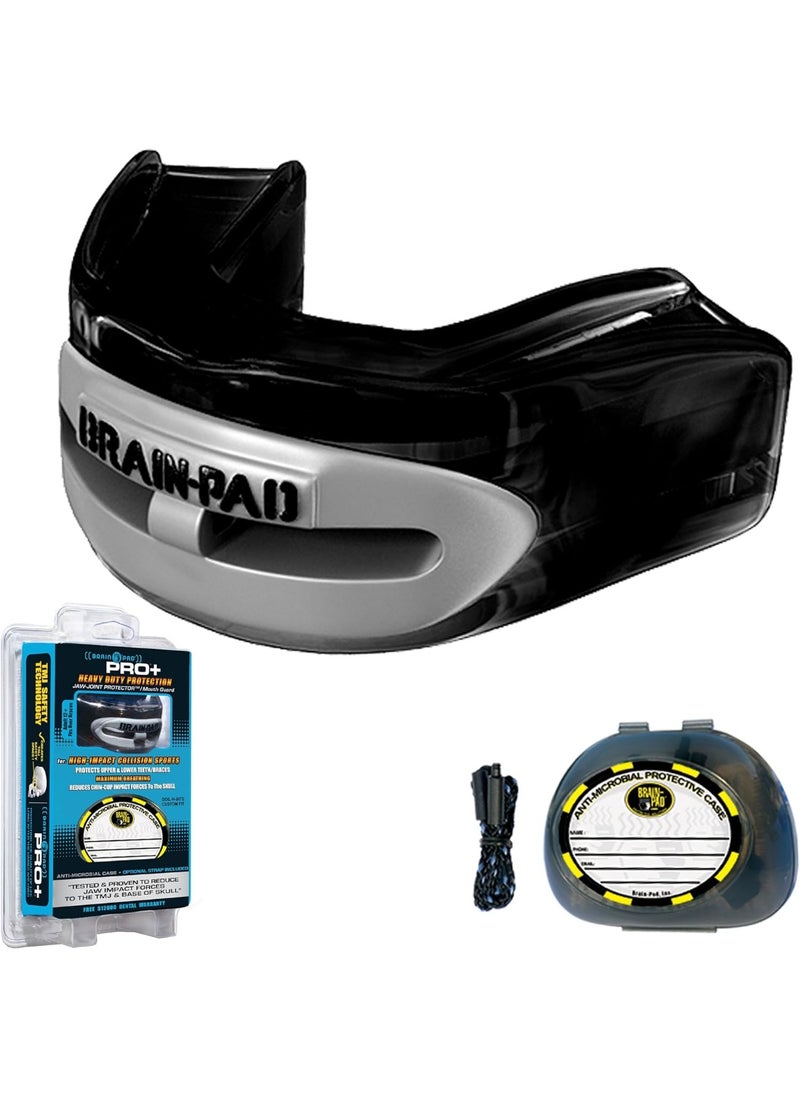 Brain Pad Brain-Pad Pro+Plus Double Laminated Strap/Strapless Combo in one Adult Mouthguard 