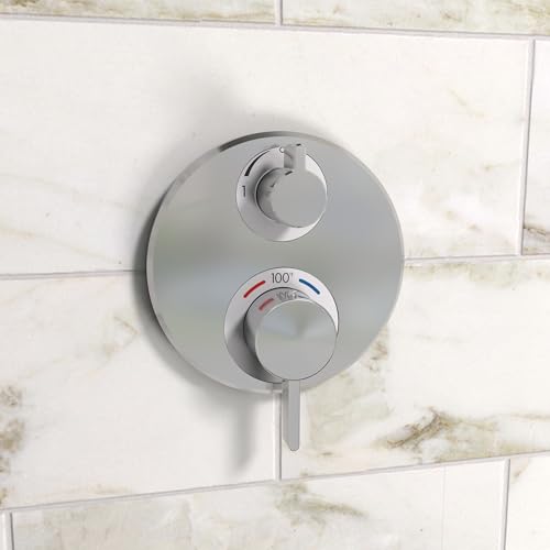 Hansgrohe صمام دش ترموستاتيكي بتصميم حديث وبسيط مع تحكم في الحجم ودرجة الحرارة التلقائية من هانسغروهي، 15757001 - Image 2