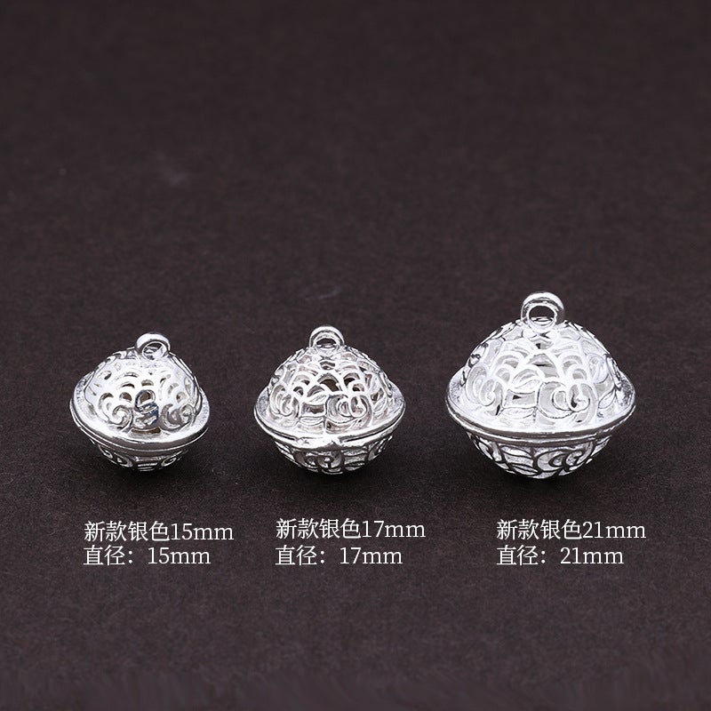 Flower Thousand Bone Palace Bell Pendant Diy Handmade Ancient Style Small Bell Alloy Pendant Car Hanging Jewelry Keychain Accessories - Image 1