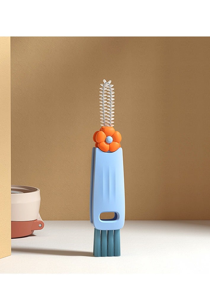 ثلاثة في واحد غطاء غطاء الكوب فرشاة الترمس كوب فرشاة تنظيف الشقوق متعددة الوظائف وفرشاة كوب الفم - Image 2