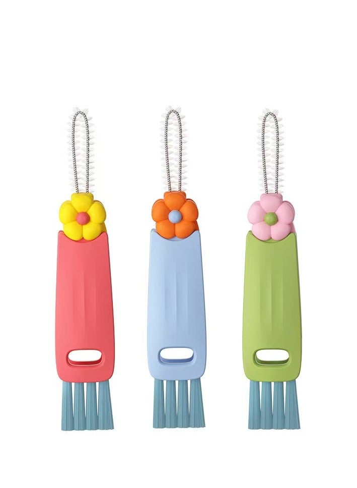 ثلاثة في واحد غطاء غطاء الكوب فرشاة الترمس كوب فرشاة تنظيف الشقوق متعددة الوظائف وفرشاة كوب الفم - Image 1