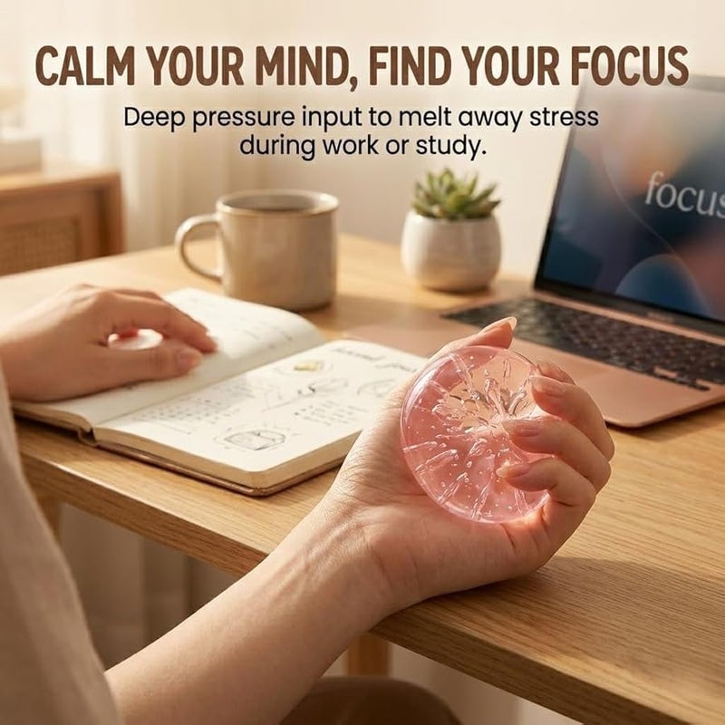 Fqwrus Coconut Oil Squishy, Coconut Oil Stress Ball, Improving Focus, Or Easing Tension During Study, Work, Or Relaxation, Non-Sticky (Blue) - Image 4