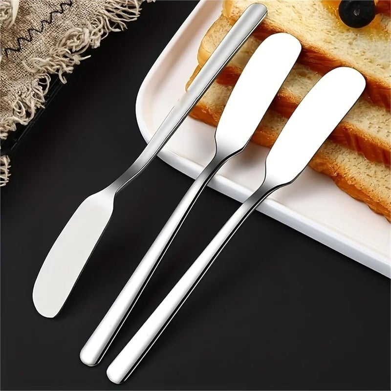 Butter Knives 20/40/80/100pcs knife Stainless Steel Knife Cheese Long Handle Bread Jam Cutter Multifunctional Food Tableware(80pcs) - Image 3