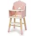 Pithfor Wooden Baby Doll High Chair Doll Furniture Fits Up to 18 inch Baby Dolls 18 inch Doll Accessories Pink - Image 2