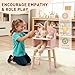 Pithfor Wooden Baby Doll High Chair Doll Furniture Fits Up to 18 inch Baby Dolls 18 inch Doll Accessories Pink - Image 4