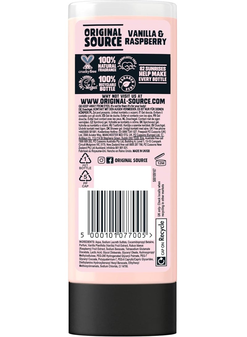 Original Source Vanilla Milk and Raspberry Shower Gel, 250ml - Image 2