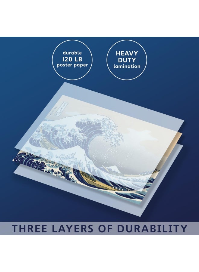 Palace Learning The Great Wave off Kanagawa by Katsushika Hokusai - Japanese Fine Art Wall Poster - Double Sided Poster LAMINATED 18 x 24  - Image 2