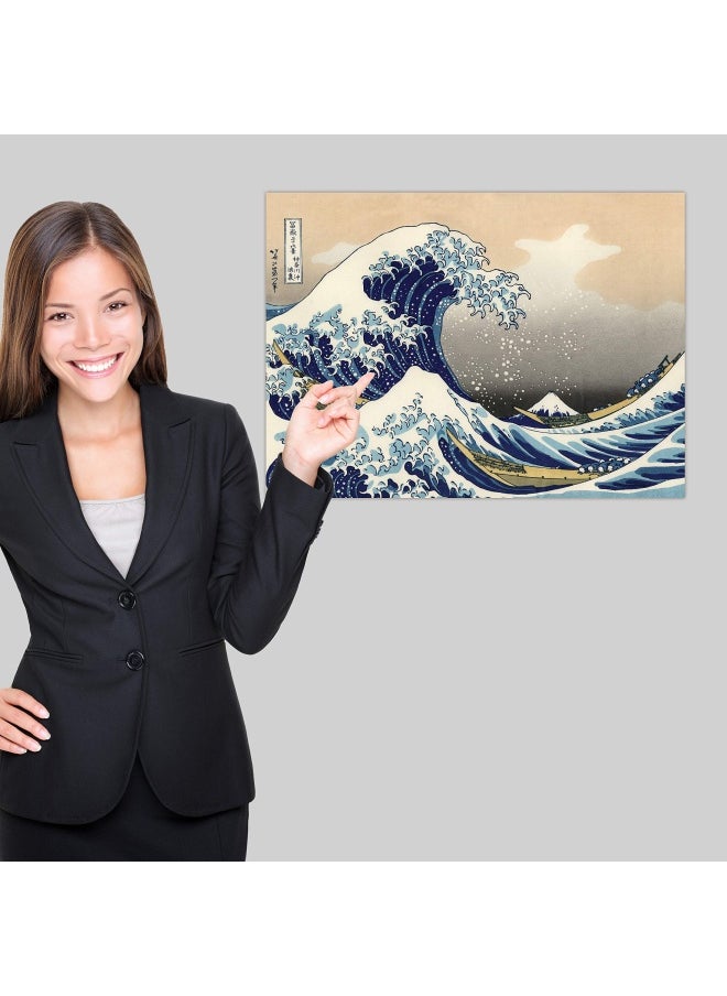 Palace Learning The Great Wave off Kanagawa by Katsushika Hokusai - Japanese Fine Art Wall Poster - Double Sided Poster LAMINATED 18 x 24  - Image 3