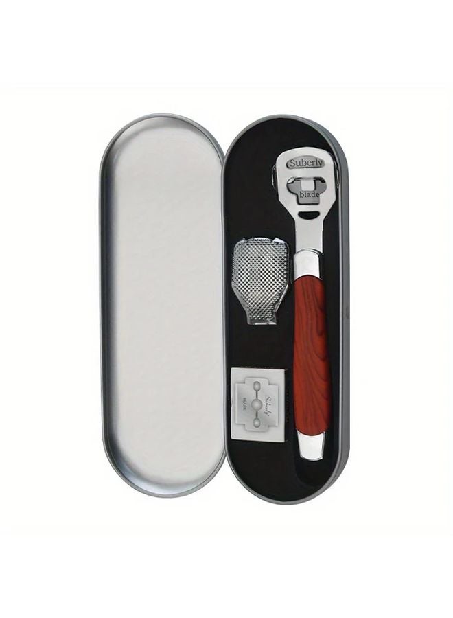 Wood Grain Dead Skin Planer 3 Piece Set with 10 Replaceable Scrapers and Storage Box - Image 1