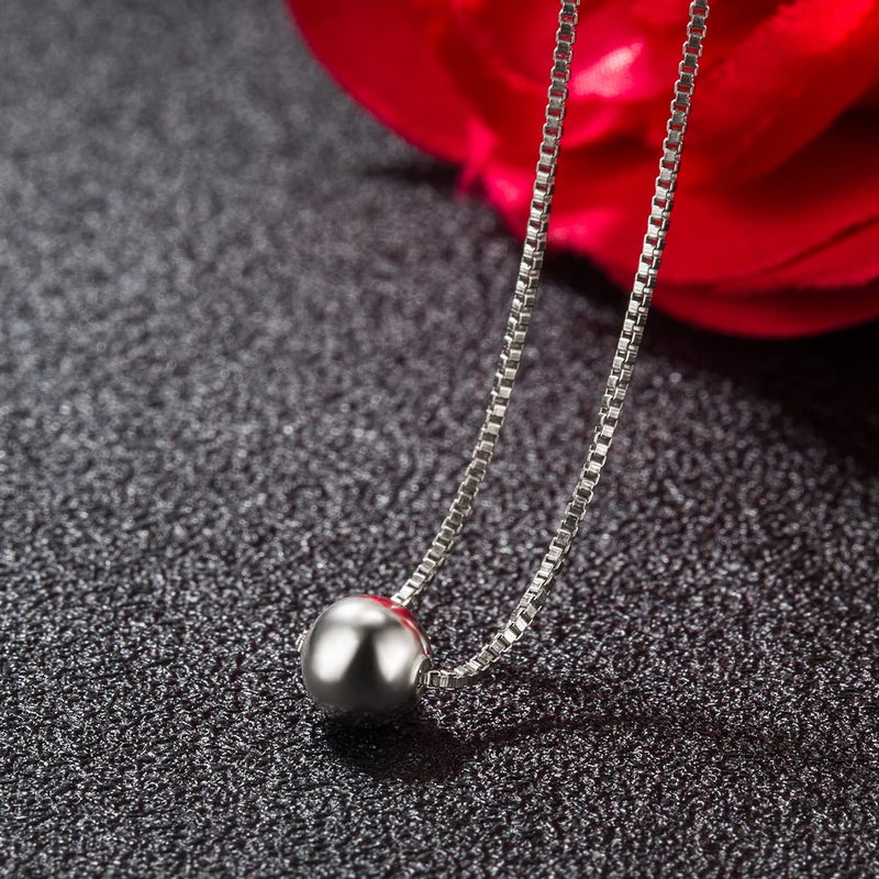 Dankadi Classic Sterling Silver Ball Necklace For Women Fashion Bead Pendant Choker Solid 925 Silver Chain 16 "+2 "Adjustable Fine Jewelry Gift - Image 4