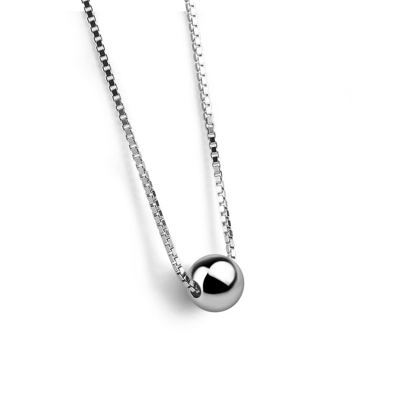 Dankadi Classic Sterling Silver Ball Necklace For Women Fashion Bead Pendant Choker Solid 925 Silver Chain 16 "+2 "Adjustable Fine Jewelry Gift - Image 1