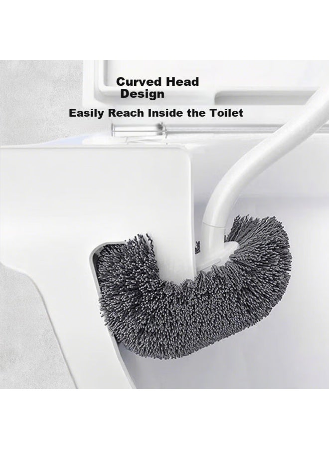 Bao Shi Bao Toilet Brush 2-pack, Bathroom Cleaning Brush With S-shaped Bent Head, Wall-mounted Extended Handle, No Dead Angle, Toilet Cleaning Tool - Image 3