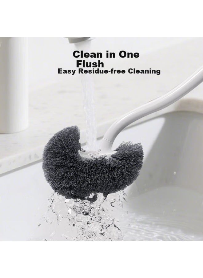 Bao Shi Bao Toilet Brush 2-pack, Bathroom Cleaning Brush With S-shaped Bent Head, Wall-mounted Extended Handle, No Dead Angle, Toilet Cleaning Tool - Image 5