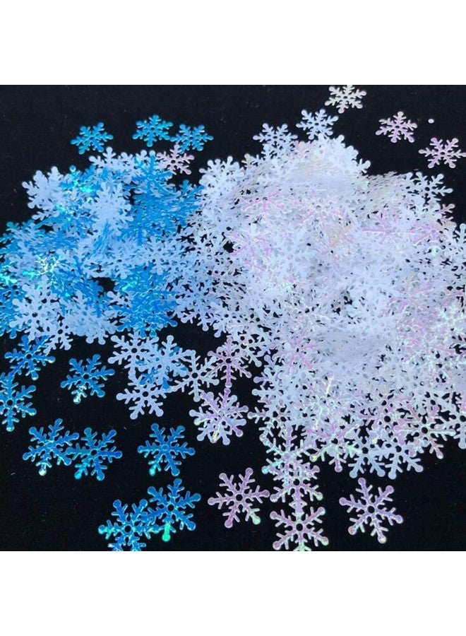 OuMuaMua 1200Pcs Snowflakes Confetti Decorations for Christmas, White and Blue Winter Confetti Snow Party Pack for Wedding Birthday Holiday Party Table Decorations Supplies - Image 1
