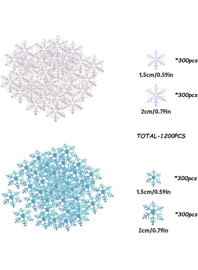 OuMuaMua 1200Pcs Snowflakes Confetti Decorations for Christmas, White and Blue Winter Confetti Snow Party Pack for Wedding Birthday Holiday Party Table Decorations Supplies - Image 3