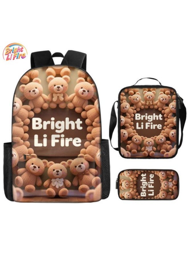 واضح من النار مجموعة من ثلاث قطع من حقائب الرسوم المتحركة، تتعامل بسهولة مع المناسبات المختلفة (الطلاب والأطفال ونزهات الأصدقاء وتسلق الجبال والدراسة وما إلى ذلك) | حقيبة ظهر + حقيبة محمولة باليد + حقيبة قرطاسية | هدايا الموسم المدرسي / العطلات - 96 - Image 1