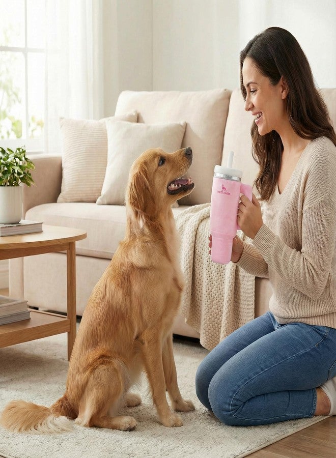Nestpark Tumbler Cup Funny Dog Toy - Parody Plush Squeaky Crinkle Dog Toy (Pink Dusk) - Image 2