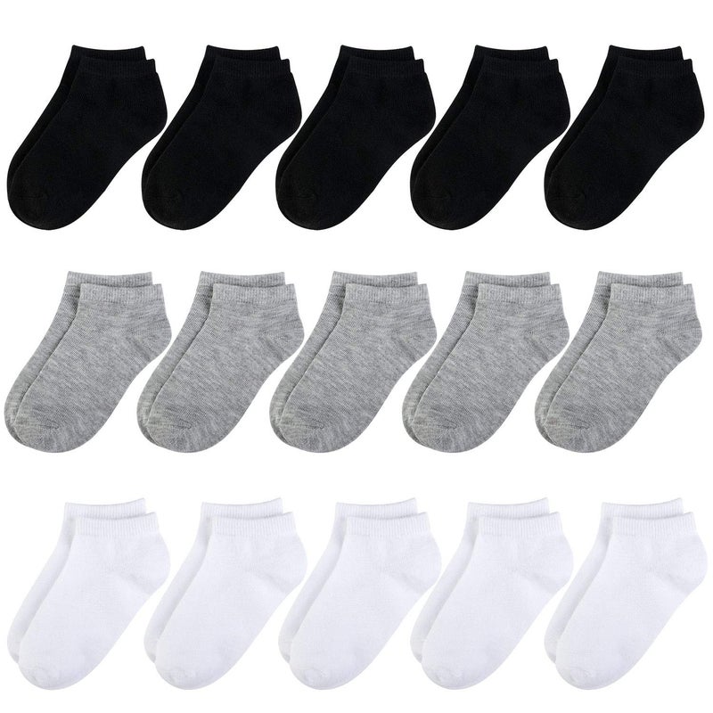 BOOPH 15Pcs Kids Socks for Boys Girls Low Cut Athletic Ankle Socks 2-4T Multi01 - Image 1