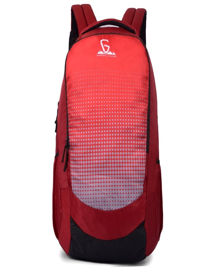 GREENLANDS 35L Vignette Backpack - Two Spacious Compartments, Bottle Holder & Organizer - School, College, Office & Travel Bag for Men & Women - Red - Image 1