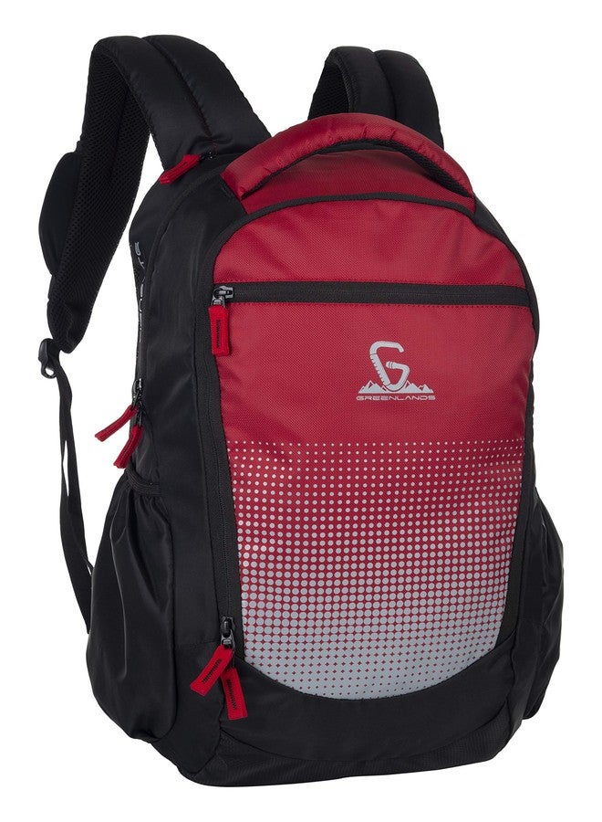 GREENLANDS 35L Vignette Backpack - Two Spacious Compartments, Bottle Holder & Organizer - School, College, Office & Travel Bag for Men & Women - Red - Image 4