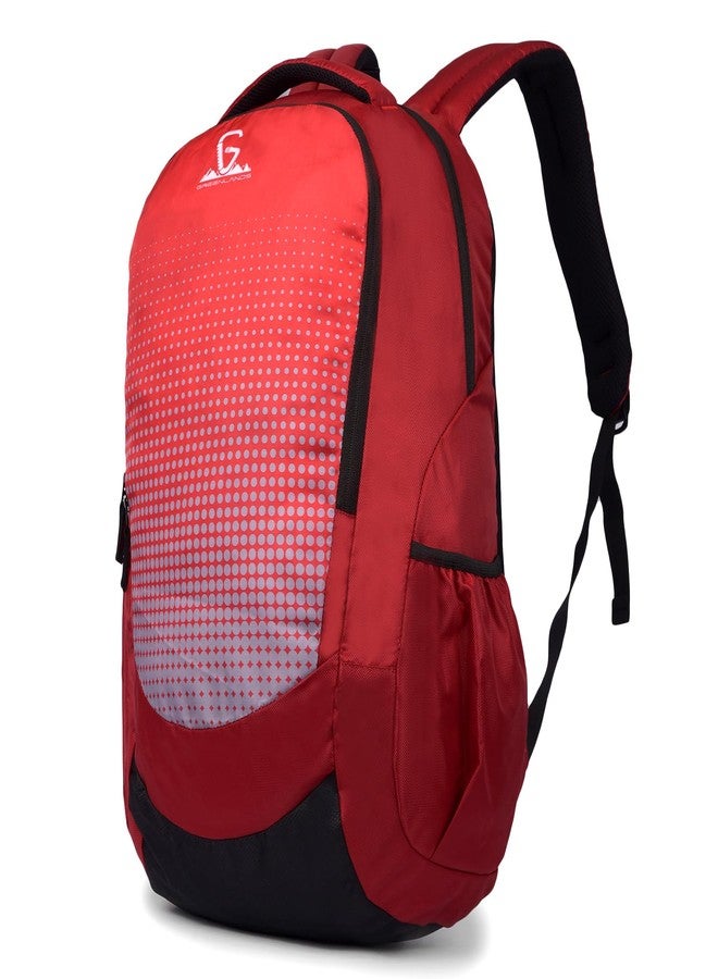 GREENLANDS 35L Vignette Backpack - Two Spacious Compartments, Bottle Holder & Organizer - School, College, Office & Travel Bag for Men & Women - Red - Image 5