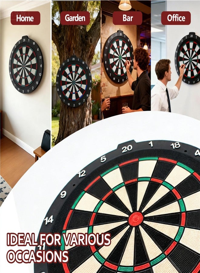 CHRDW 18 Inch Soft Tip Dart Board for Adults, Staple-Free Plastic Surface with 6 Aluminum Darts & 20 Extra Tips, Indoor/Outdoor Game Room Bar Dartboard Set - Image 3