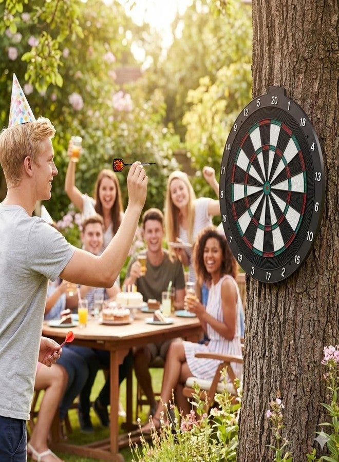 CHRDW 18 Inch Soft Tip Dart Board for Adults, Staple-Free Plastic Surface with 6 Aluminum Darts & 20 Extra Tips, Indoor/Outdoor Game Room Bar Dartboard Set - Image 5