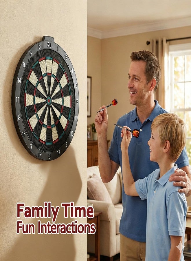 CHRDW 18 Inch Soft Tip Dart Board for Adults, Staple-Free Plastic Surface with 6 Aluminum Darts & 20 Extra Tips, Indoor/Outdoor Game Room Bar Dartboard Set - Image 4