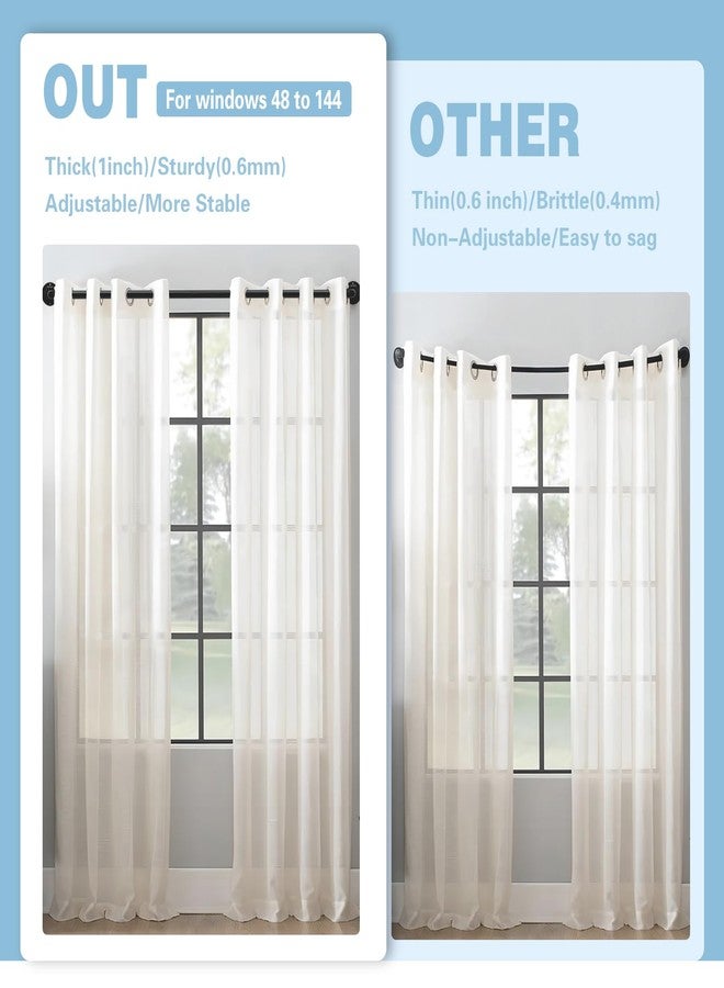 Byondeth Curtain Rods for Windows 16 to 144 Inches Adjustable Blackout Wrap Around 1 Inch Diameter Curtain Rod, Black - Image 5