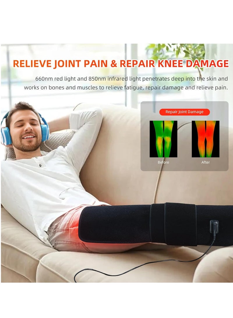 عام العلاج بالضوء الأحمر للجسم، العلاج بالأشعة تحت الحمراء 19.8 بوصة × 12 بوصة وسادة تسخين بالأشعة تحت الحمراء لفافة أكبر للخصر الخلفي والكتف والركبة والمفاصل لتخفيف الألم مع مؤقت تلقائي، هدية مثالية - Image 2