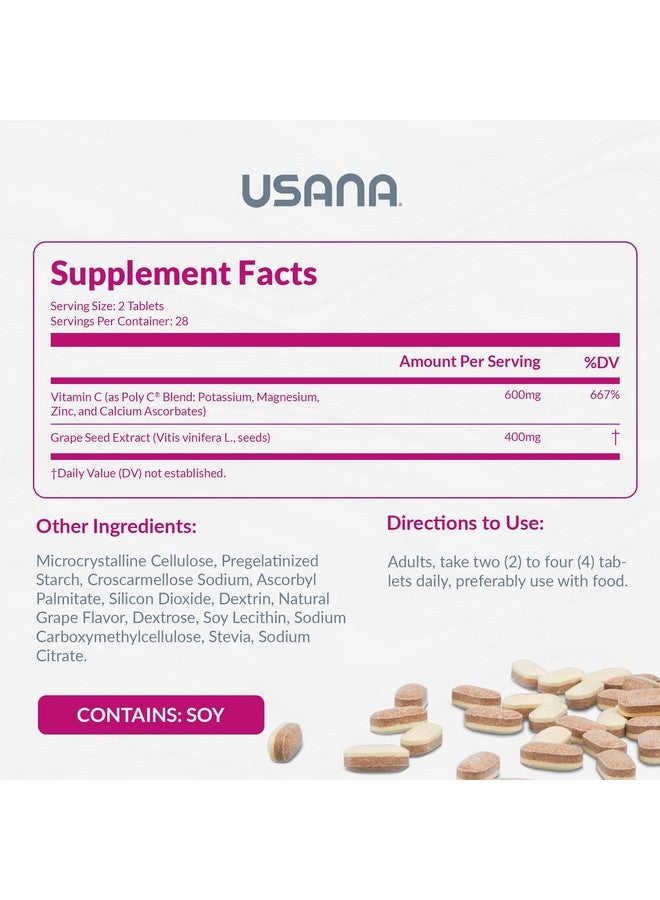 USANA يوسانا بروفلوانول C200 - مضاد أكسدة متقدم مع البيوفلافونويد وفيتامين C لصحة القلب - 56 قرص - إمداد لمدة 28 يومًا - Image 2