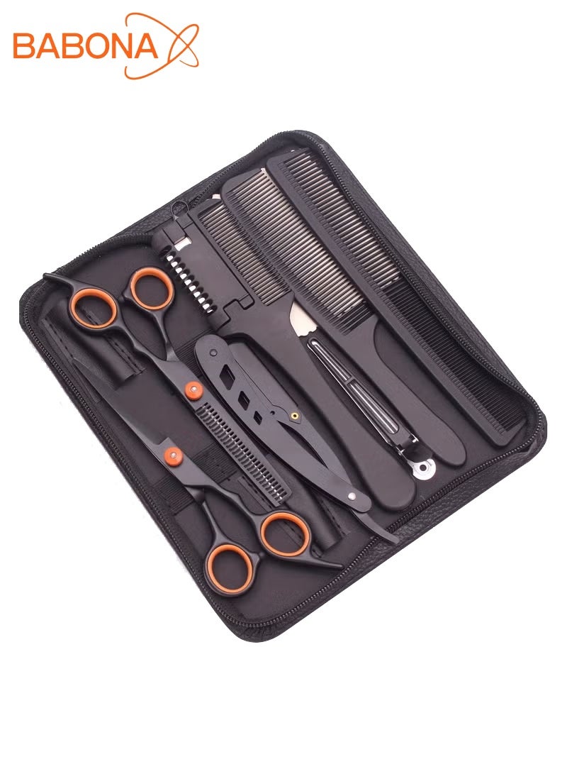 BABONA 6-Inch Hair Cutting Scissors Hair Cutting Tool Set. Hair Cutting Scissors Set. Thinning Scissors Styling Tool, Shaver Comb Set, Hair Cutting Comb, Shaver, Double-Sided Comb, Apple Comb - Image 1