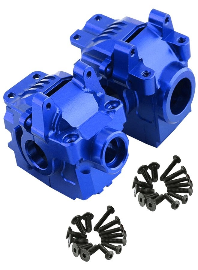 Rcarmumb Transmission Case Gearbox Upgrades Part for 1/10 Slash Stampede Rustler Hoss VXL 4X4 XO-1,Aluminum Front Rear Gearbox Differential Housings Upgrades,Replace #6880 #6881,Navy Blue - Image 1