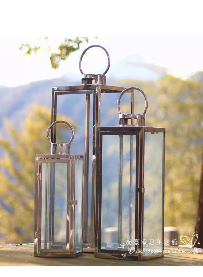 ليفينج مجموعة فوانيس رمضان 3 قطع/ فضي - Image 3