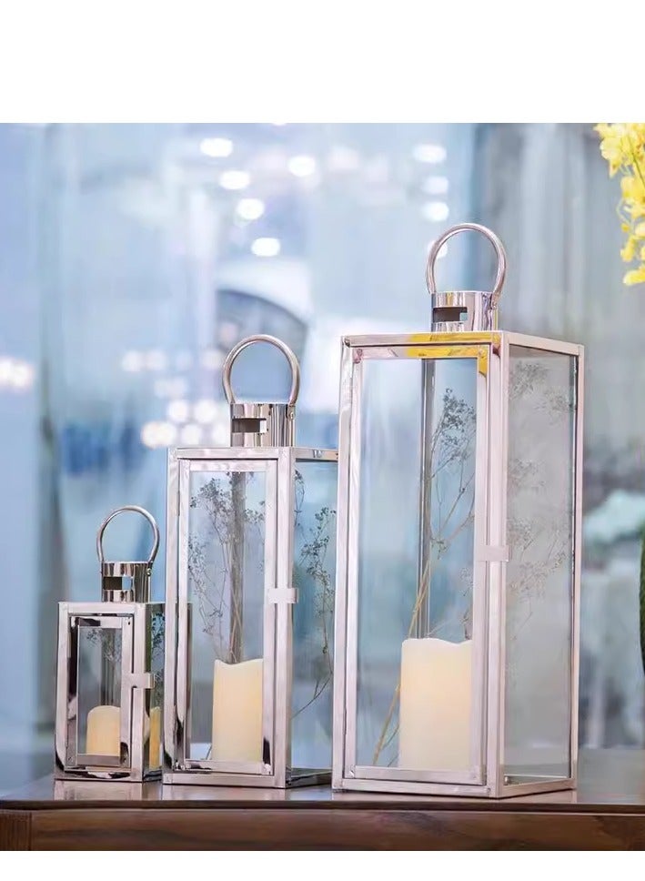 ليفينج مجموعة فوانيس رمضان 3 قطع/ فضي - Image 5