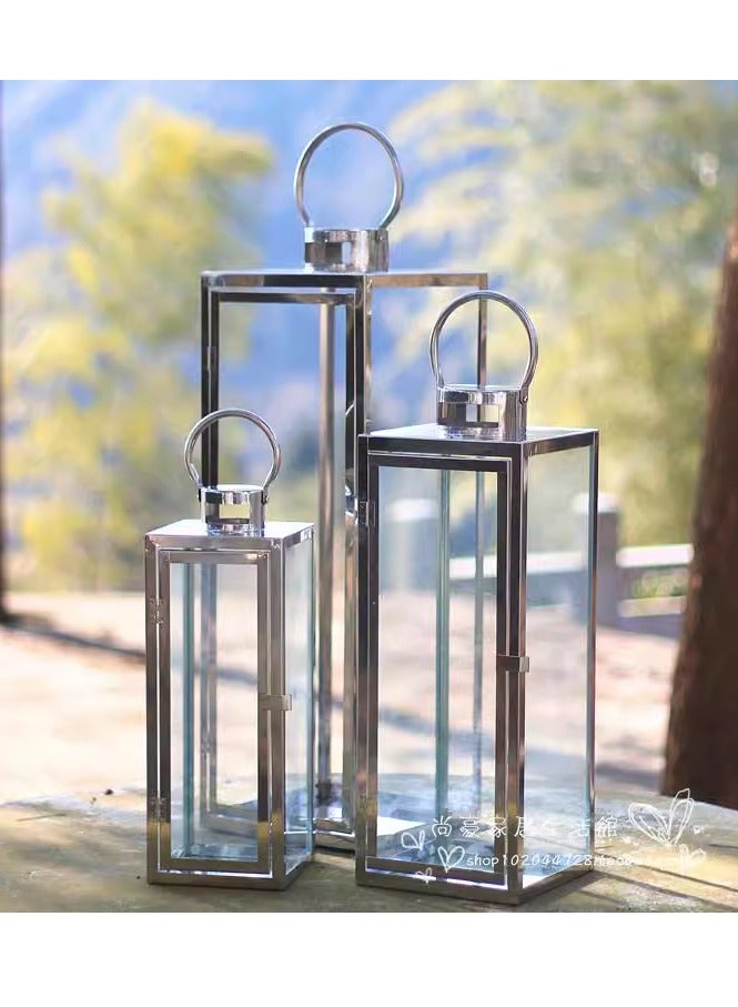 ليفينج مجموعة فوانيس رمضان 3 قطع/ فضي - Image 2