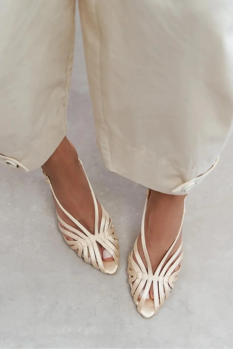 Nisantasi Shoes  Eryu Toe Details Caged Heels for Women | Best Price UAE