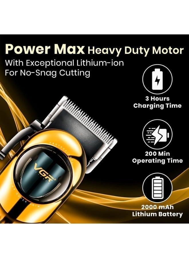 VGR V-166 Professional Personal Hair Clipper for Professionals in Beauty Salons Gold / Black - Image 5