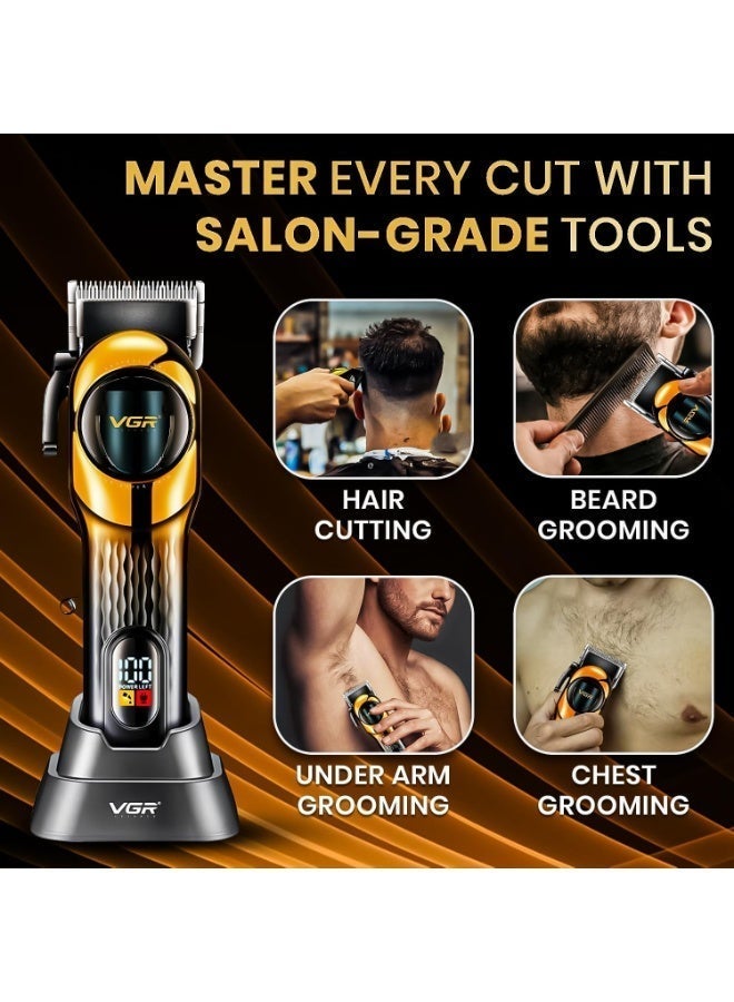 VGR V-166 Professional Personal Hair Clipper for Professionals in Beauty Salons Gold / Black - Image 2