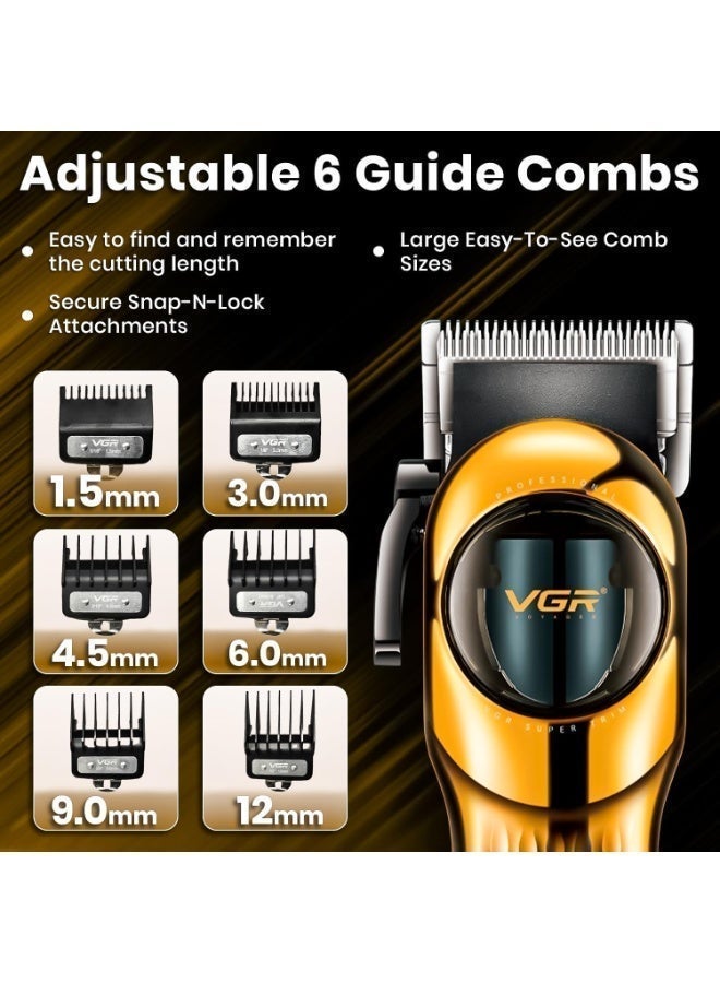 VGR V-166 Professional Personal Hair Clipper for Professionals in Beauty Salons Gold / Black - Image 4