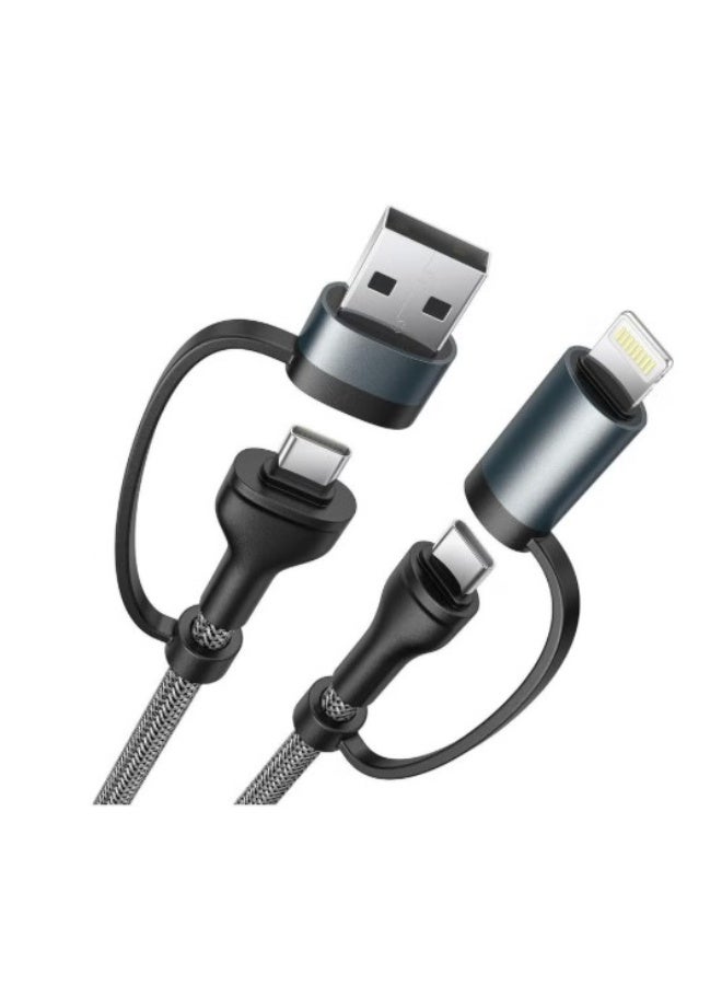 USB C Lightning Adapter Cable 60W USB C Cable PD Fast Charging 4 in 1 USB Multi Cable for iPhone 15 14 13,MacBook Pro 2023 iPad Mini 6,Samsung Galaxy S22 S21 S20